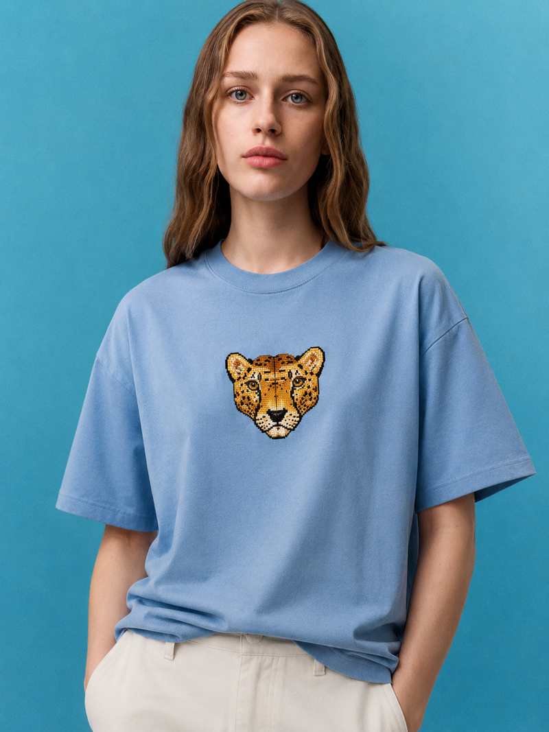 Blue Leopord Oversized Tee