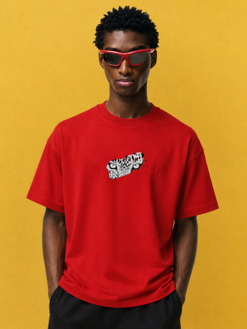 Tiger red oversized tee